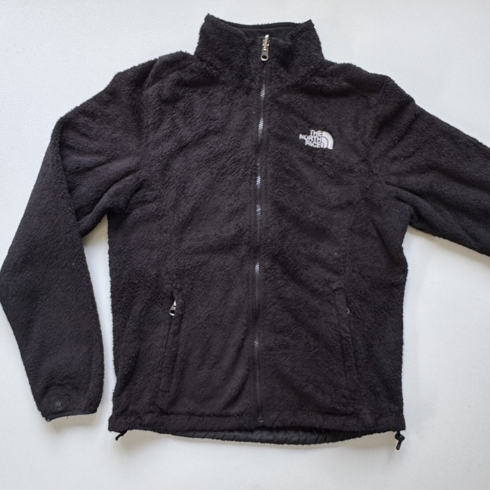 THE NORTH FACE High Pile Full Zip Fleece Jacket Womens XS Black Fuzzy Soft